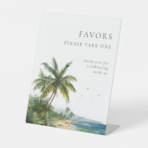 Signe De Table Aquarelle moderne Plage tropicale Faveurs de maria