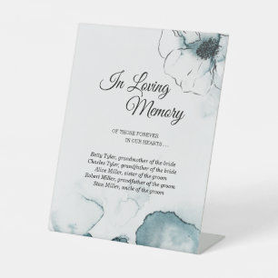 Signe De Table Aquarelle turquoise Mariage d'esquisse dans la mém