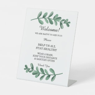 Signe De Table Aquarelle Vert Feuilles Mariages Sécurité