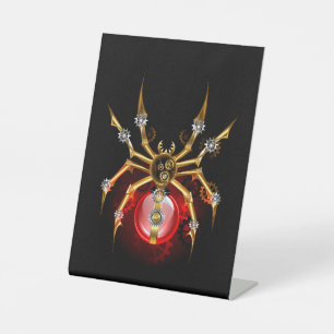 Signe De Table Araignée en vapeur noire