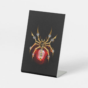 Signe De Table Araignée en vapeur noire