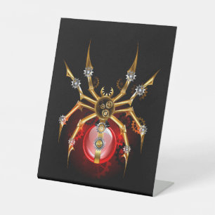 Signe De Table Araignée en vapeur noire