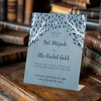 Arbre de la vie étoiles Custom Bat Bar Mitzvah Sig