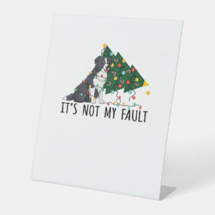 Signe De Table Arbre de Noël Ce n'est pas ma faute Bordure Collie