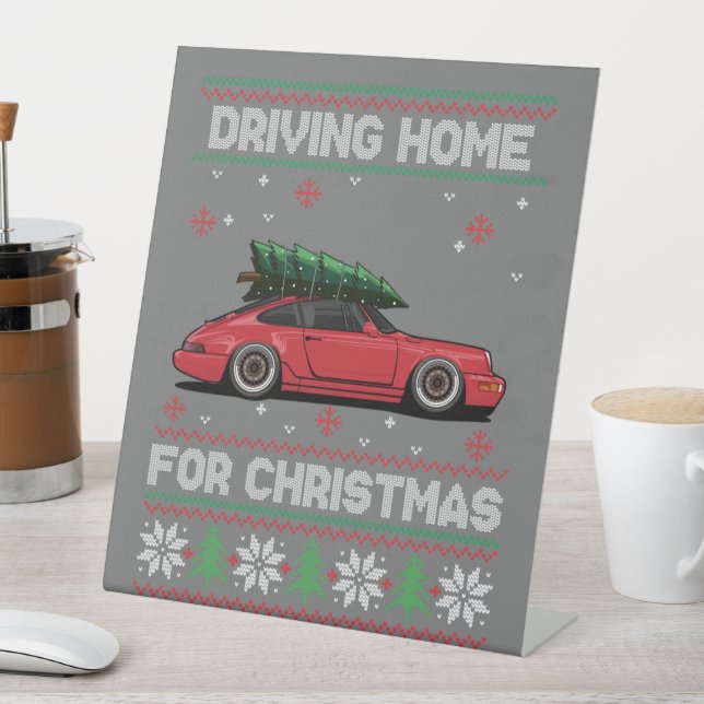 Signe De Table Arbre de Noël Oldtimer voiture Xmas laide pull pul (In SItu)