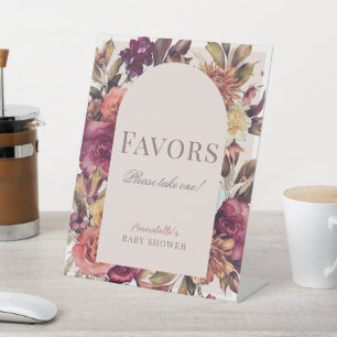 Signe De Table Arc de couronne d'automne Baby shower rose Faveurs