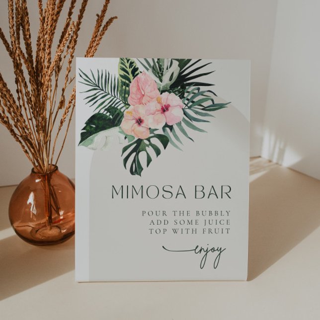 Signe De Table Arc floral tropical Mimosa Bar (Créateur téléchargé)