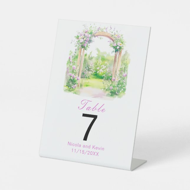 Signe De Table Arc Mariage floral de printemps (Recto)