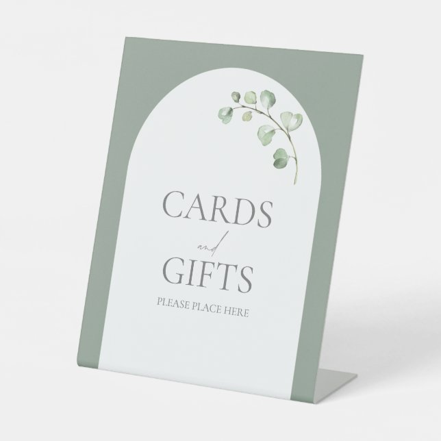 Signe De Table Arc vert moderne Sage Mariage Botanique Cadeau (Recto)