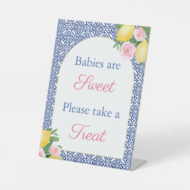 Signe De Table Arch Citrons Italiens Les bébés sont Baby shower s (Recto)