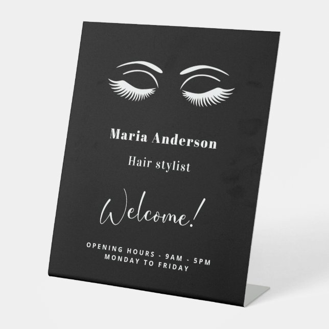 Signe De Table Artiste maquillage noir blanc heures d'ouverture b (Recto)