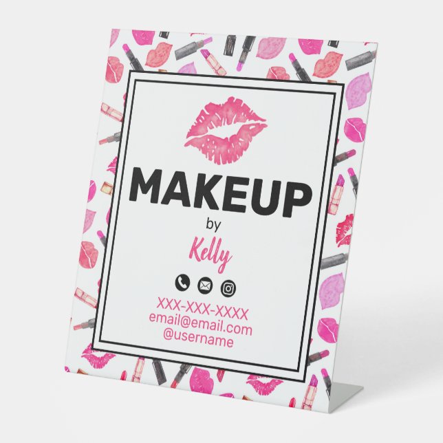 Signe De Table Artiste maquillage Promotion Lipstick Lip Imprimer (Recto)