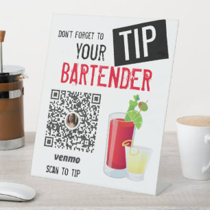 Signe De Table Astuce votre serveur barman Venmo Sign