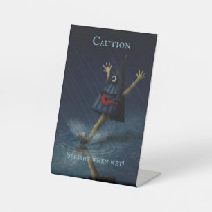 Signe De Table "Attention. Splashy When Wet !" Jour de la pluie d