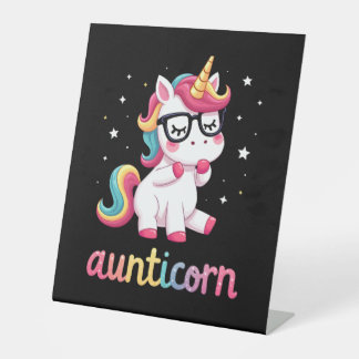 Signe De Table Aunticorn Aunty Dabbing Unicorn Auntie Aunt Christ