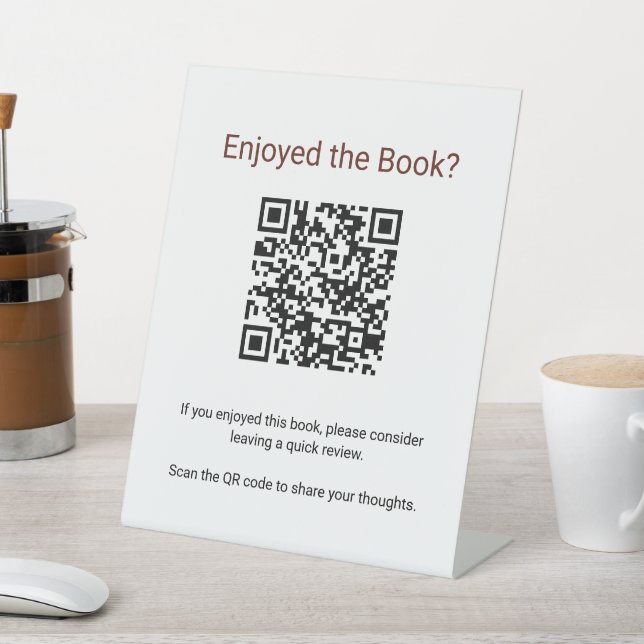 Signe De Table Author Book Launch Scan to Review Dispaly (In SItu)