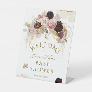 Signe De Table Automne Fleur sauvage Floral Baby Girl Douche bien