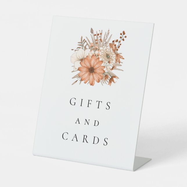 Signe De Table Automne Florals Cadeaux et Cartes Mariage (Recto)