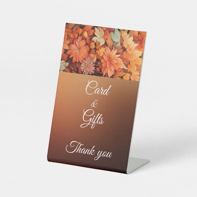 Signe De Table Automne mignon Gnome Feuilles d'automne Anniversai (Recto)