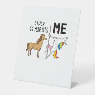 Signe De Table Autres Unicorn 66 Ans Anniversaire Et Moi Don Pour