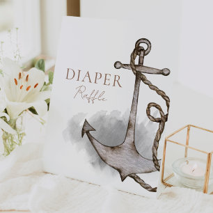 Signe De Table Aventure nautique Baby shower blanc Déchets Raffle