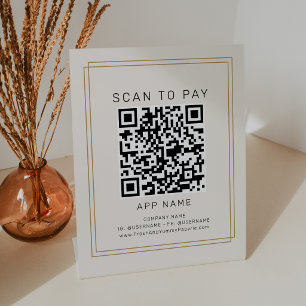 Signe De Table AVERY Chic Or Noir Crème Entreprise Scanner Pour P