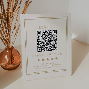 Signe De Table AVERY Code QR Or Rose Gold Vintage Laissez un comm