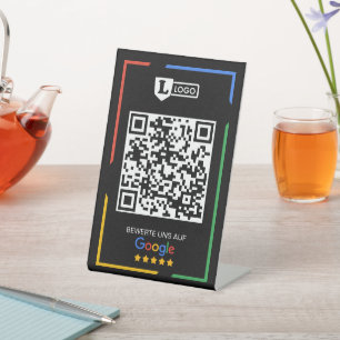Signe De Table Avis Google avec code QR 