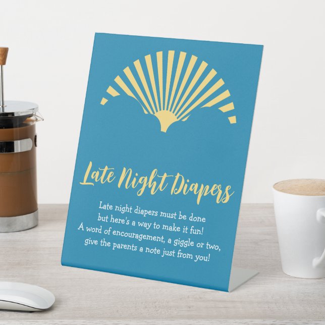 Signe De Table Baby Game Ici Vient Le Baby shower Soleil (In SItu)
