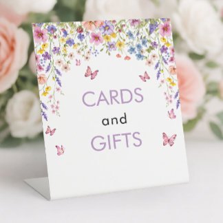 Signe De Table Baby in Bloom Butterfly Baby Shower Cards & Gifts