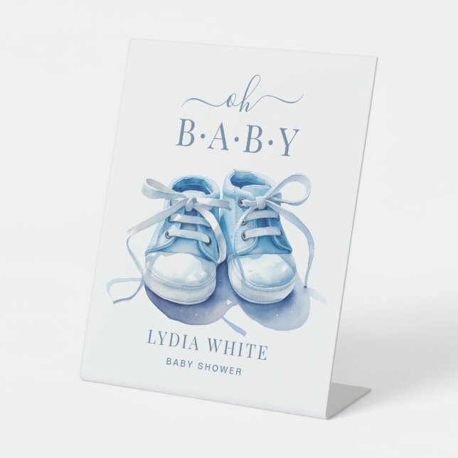 Signe De Table Baby shower Basket bébé, Baby shower garçon (Recto)
