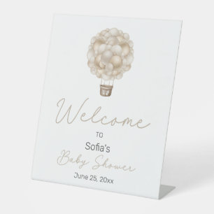 Signe De Table Baby shower Beige Hot Air Balloon Accueil