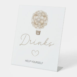 Signe De Table Baby shower Beige Hot Air Balloon Boissons