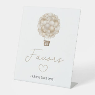 Signe De Table Baby shower Beige Hot Air Balloon Faveurs