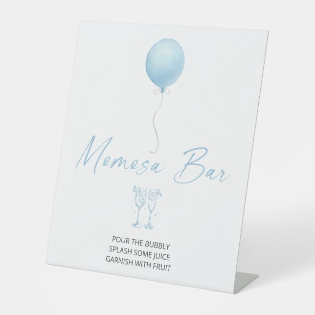 Signe De Table Baby shower Bleu Momosa Bar (Recto)