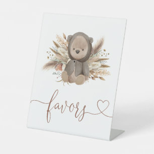 Signe De Table Baby shower Boho Bear : faveurs