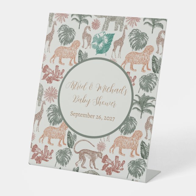 Signe De Table Baby shower Boho Jungle Safari (Recto)
