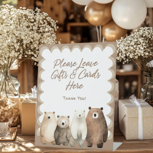 Signe De Table Baby shower cadeau d'ours en peluche d'attente neu