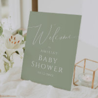 Baby shower d'accueil Whimsical Sage Green