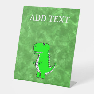 Signe De Table Baby shower d'aquarelle Dino vert