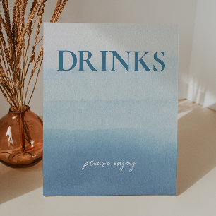 Signe De Table Baby shower d'aquarelle moderne Ocean Boissons
