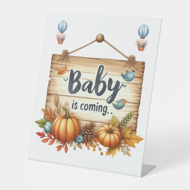 Signe De Table Baby shower d'automne de tableau de piédestal (Recto)
