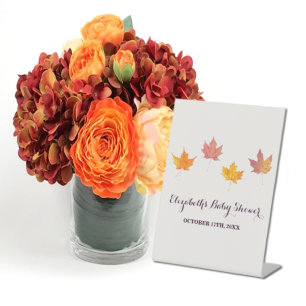 Signe De Table Baby shower d'automne Maple Feuille