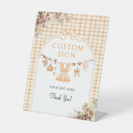 Signe De Table Baby shower d'automne moderne fille Citrouille per