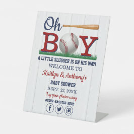 Signe De Table Baby shower de baseball Boys Welcome Piédestal