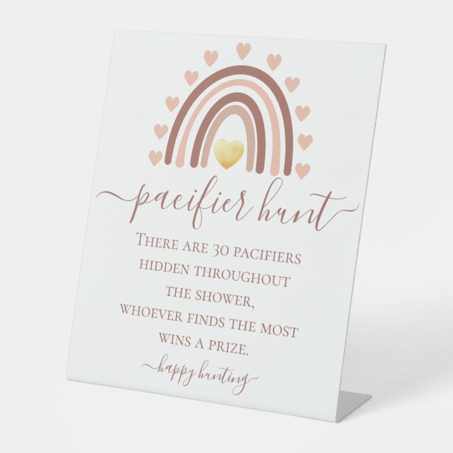 Signe De Table Baby shower de chasse au Pacifique (Recto)