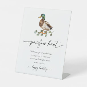 Signe De Table Baby shower de chasse du Pacifique de canard de Ma
