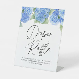 Signe De Table Baby shower de fleurs bleues de l'Hydrangea
