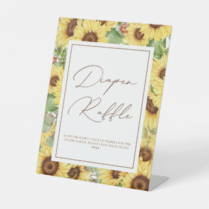 Signe De Table Baby shower de tournesol verdoyant Raffle