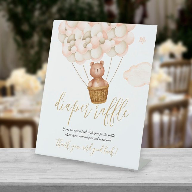 Signe De Table Baby shower des ballons de l'ours en peluche (Créateur téléchargé)